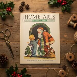 1936 Home Arts Needlecraft Christmas Magazine – Vintage Santa Claus Cover